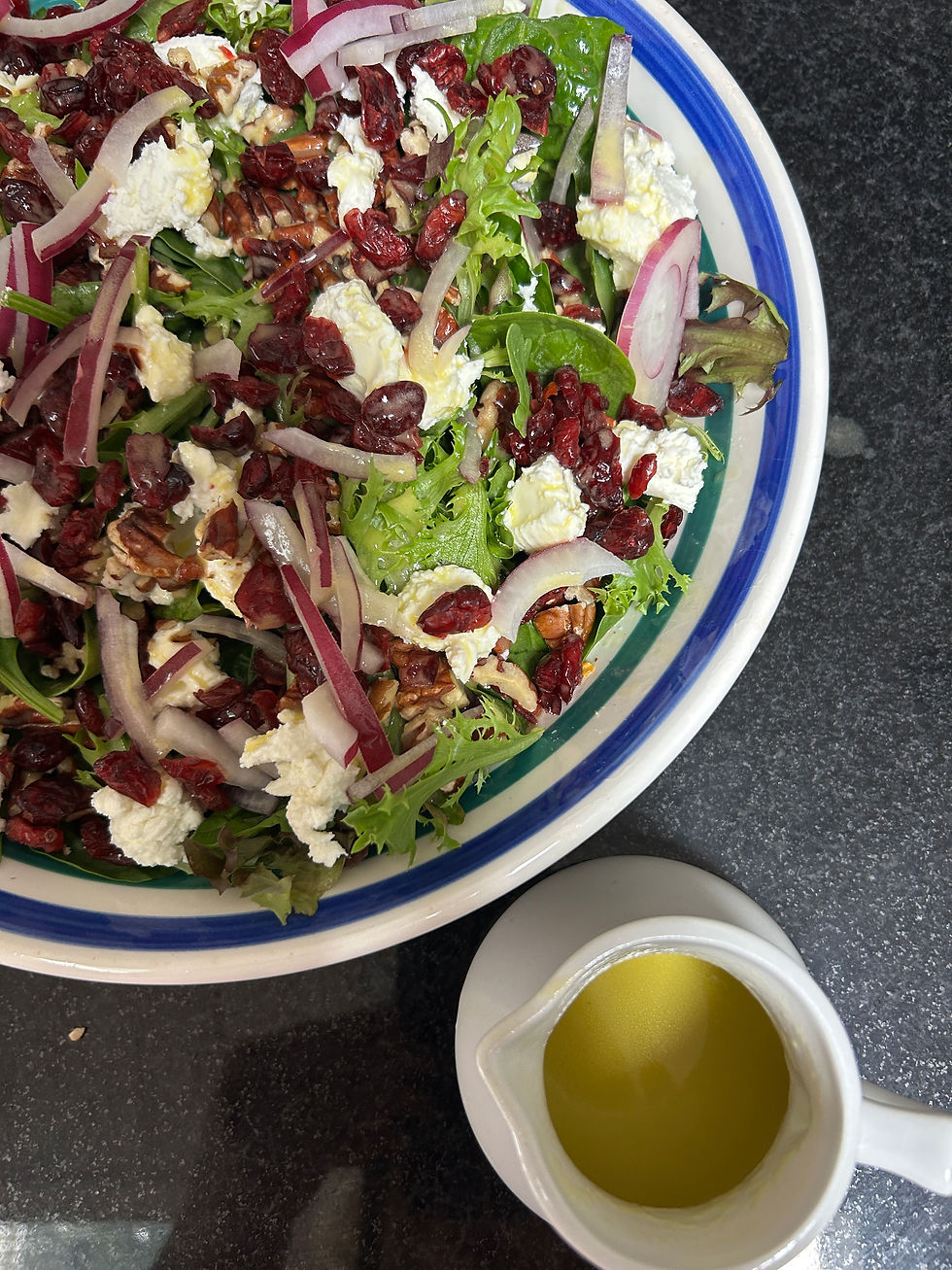 autumn salad with orange white balsamic vinaigrette