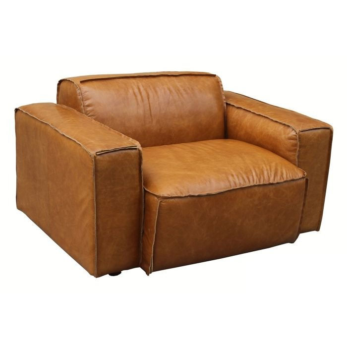 Thumbnail: Scruffy Vintage Handmade Nappa Caramel Tan Real Leather Armchair