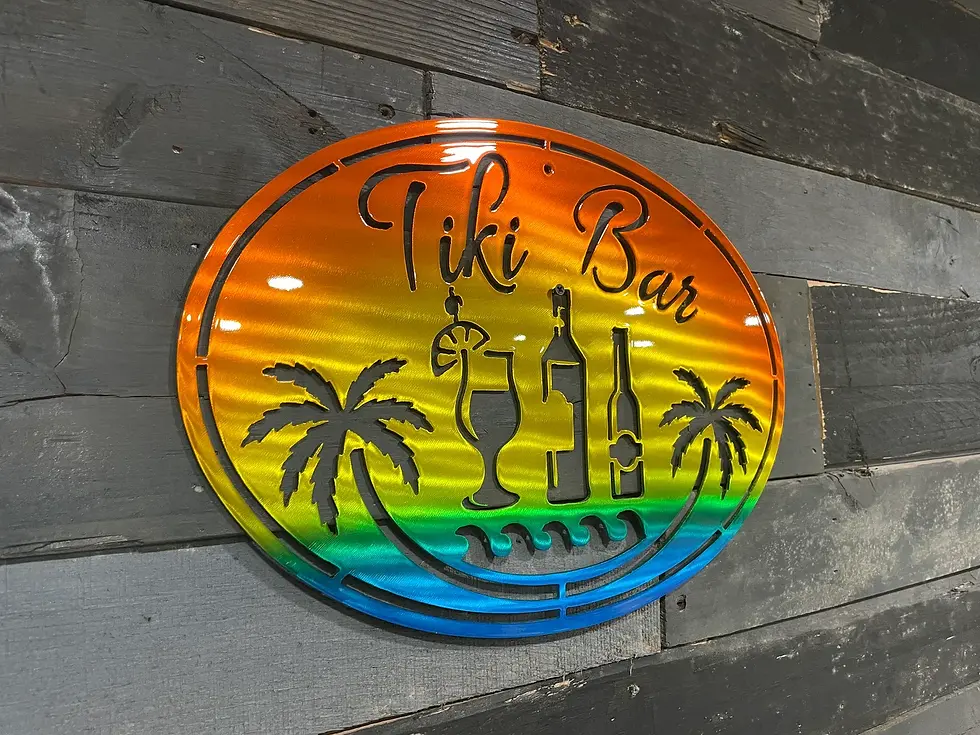 Thumbnail: Tiki Bar Metal Sign: Nautical Outdoor Patio Decor