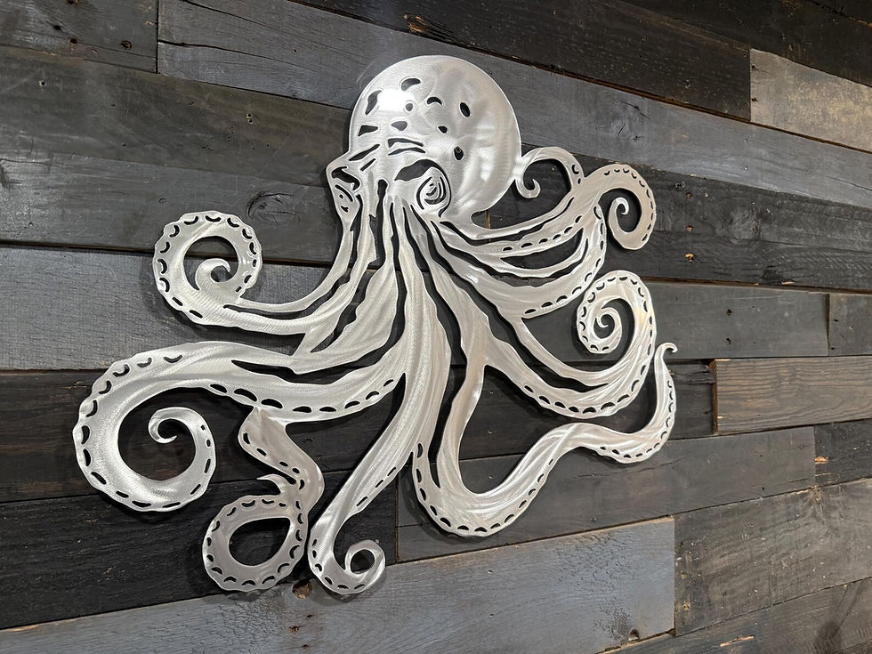 Thumbnail: Octopus Metal Wall Art, Nautical Decor