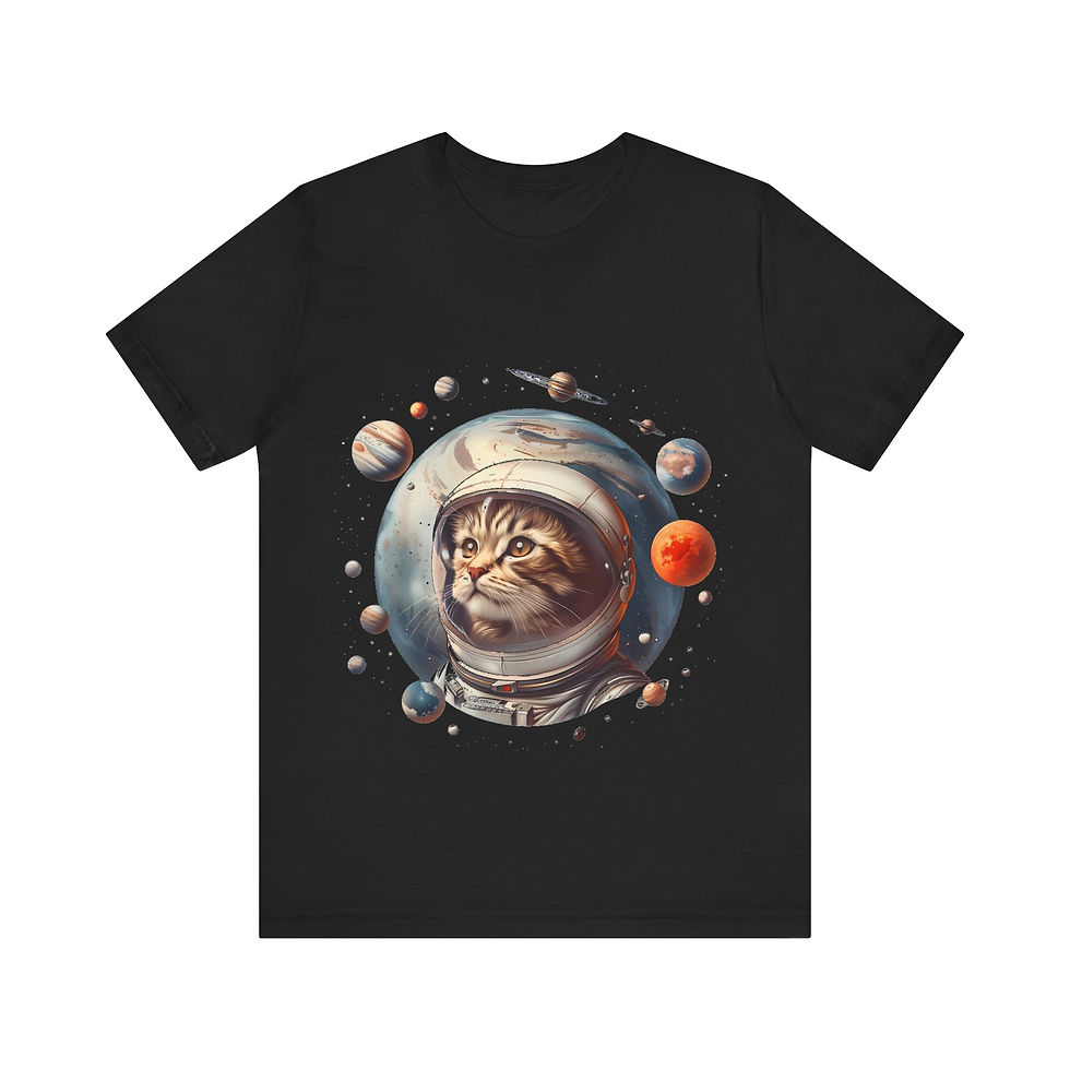 Astronaut Space Galaxy Stars Planet Cat Tee Shirt