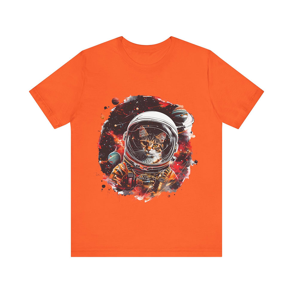Astronaut Space Galaxy Stars Planet Cat Tee Shirt