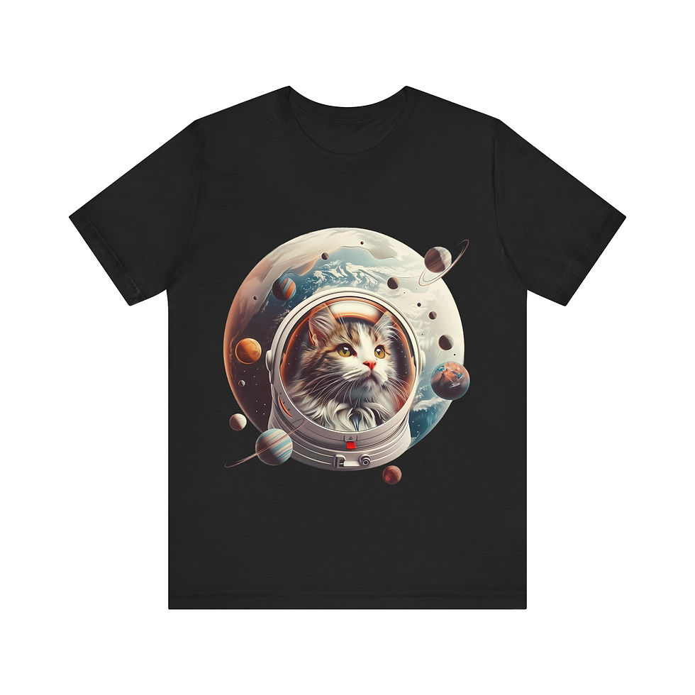 Astronaut Space Galaxy Stars Planet Cat Tee Shirt