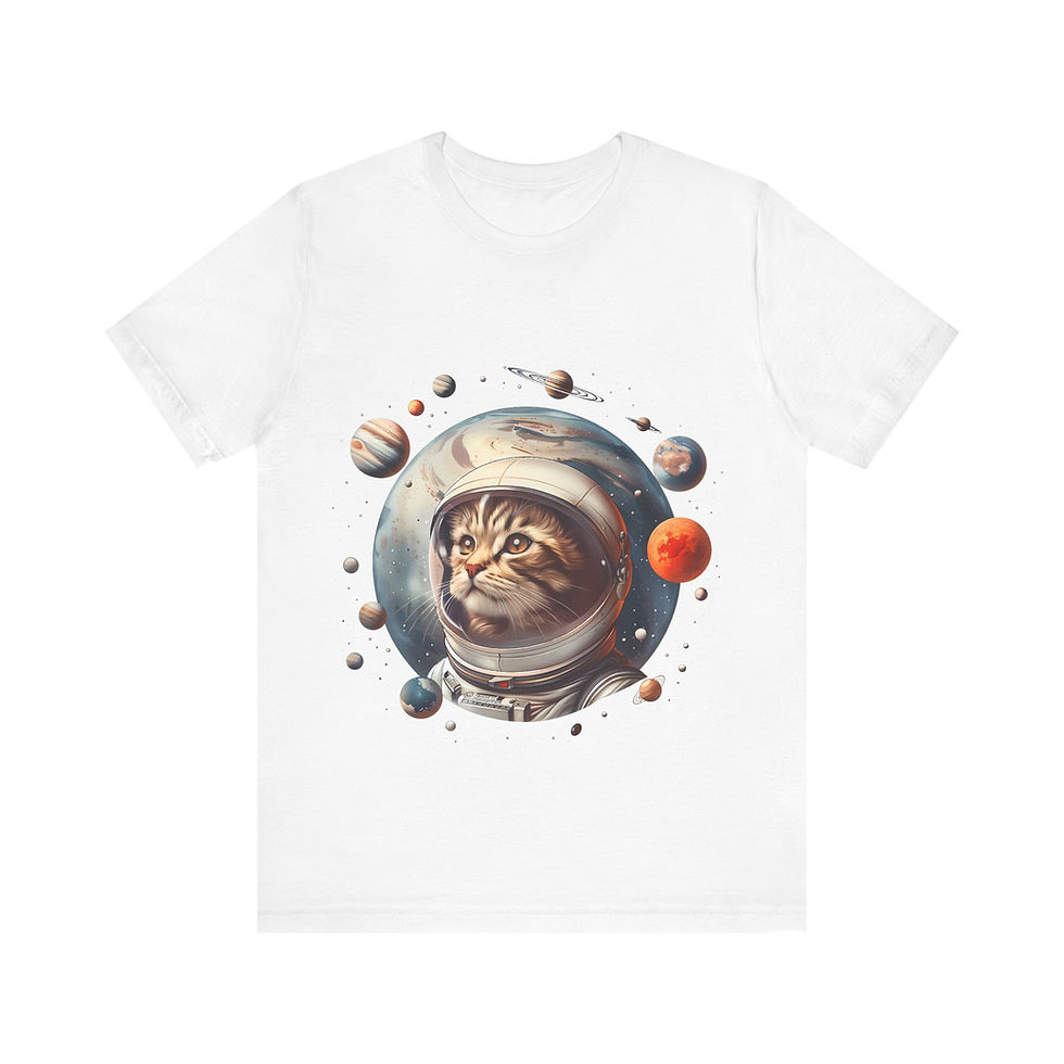 Astronaut Space Galaxy Stars Planet Cat Tee Shirt