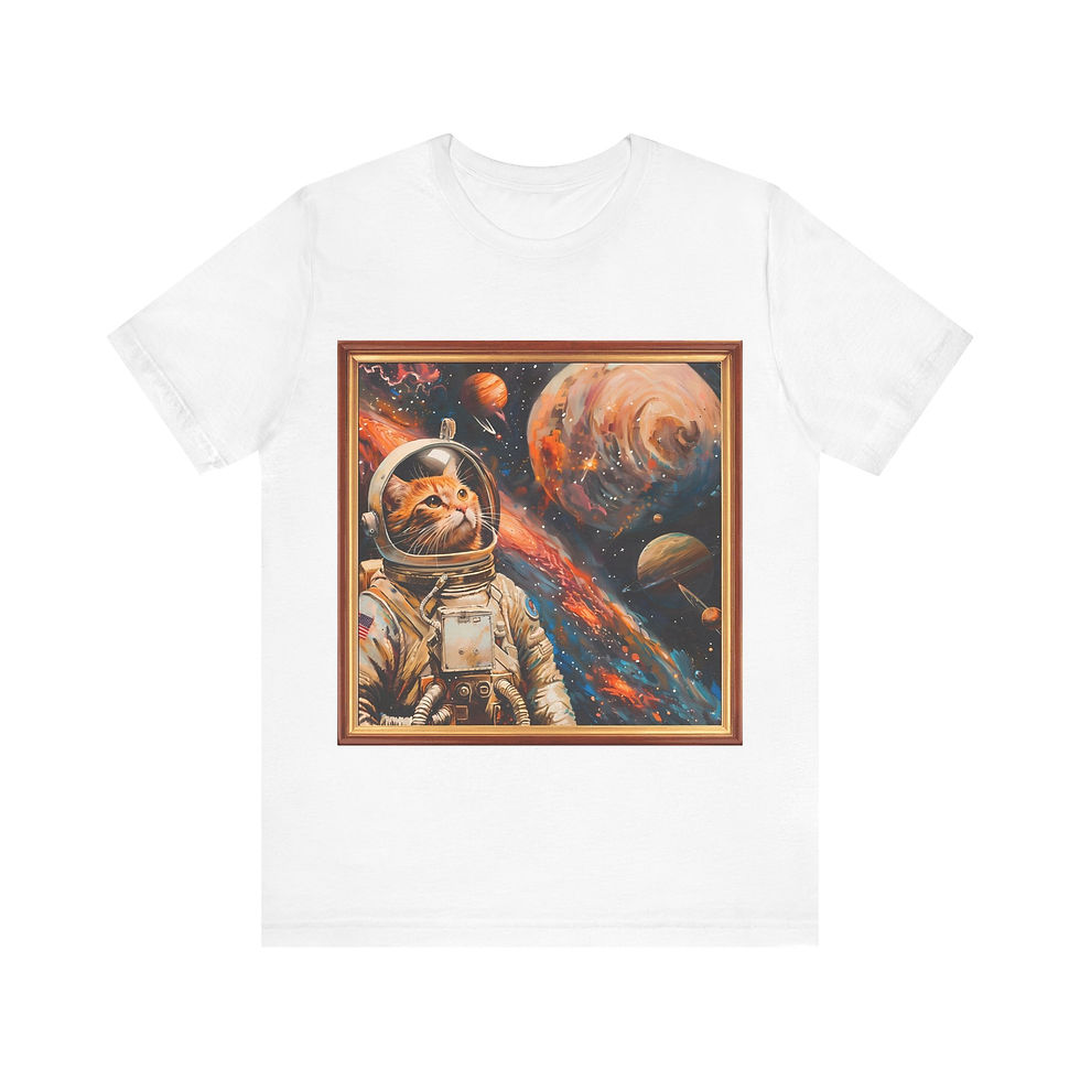 Astronaut Space Galaxy Stars Planet Cat Tee Shirt