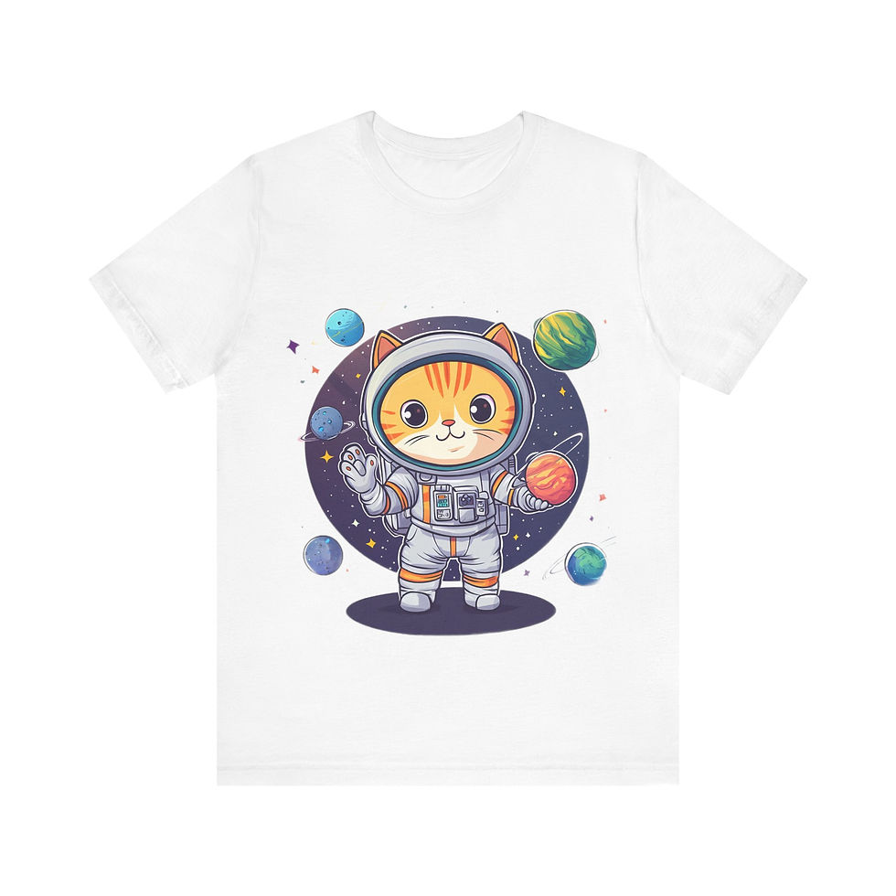 Astronaut Space Galaxy Stars Planet Cat Tee Shirt