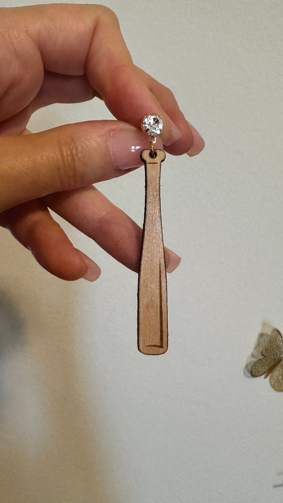 Thumbnail: Wood Baseball Bat Earrings