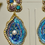 Thumbnail: Beaded Blue & Purple Oyster Shell Earrings