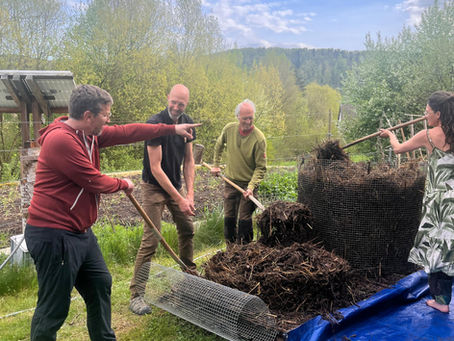 Wir wenden den Living Soil Kompost