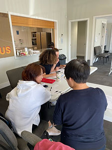 class mates working together to complete an activity in class
