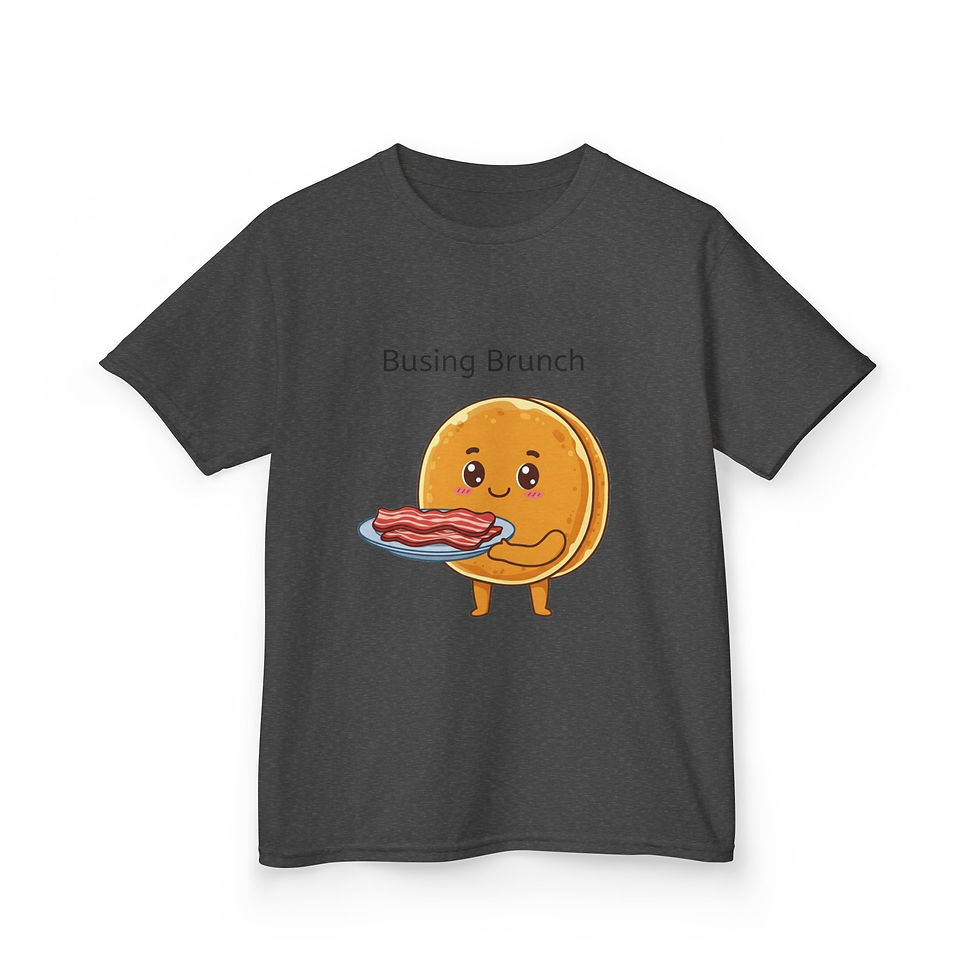 Thumbnail: Kids 'Busing Brunch' Funny Tee - Cute Foodie T-Shirt for Kids