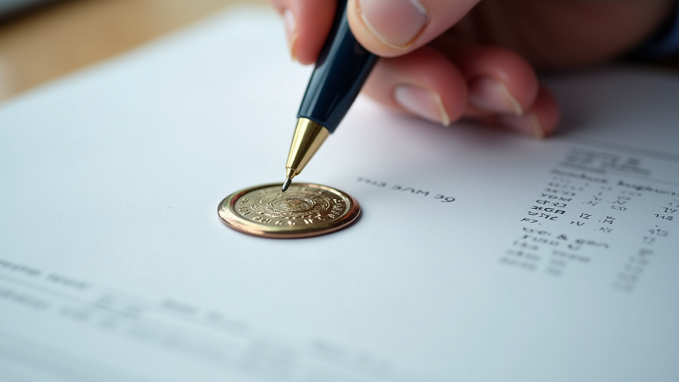 Close-up view of a digital notary seal on a document