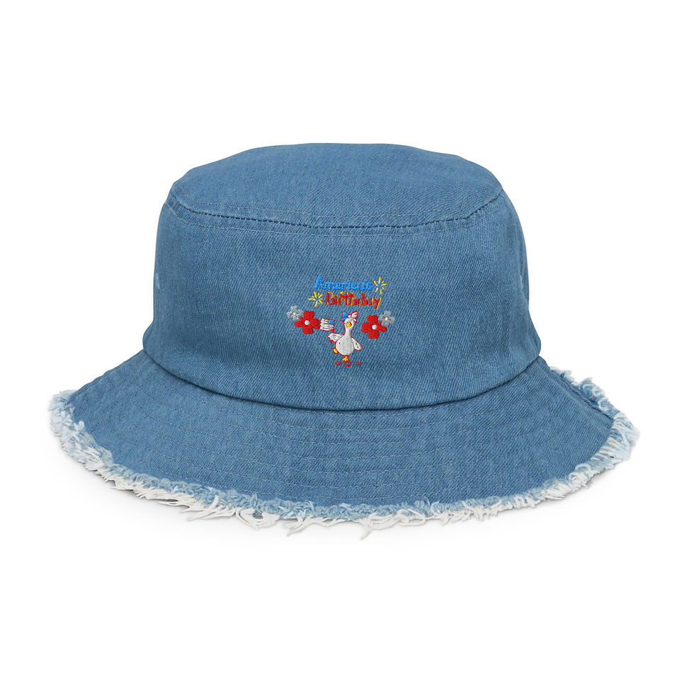 Thumbnail: Patriotic denim bucket hat- Happy Birthday America