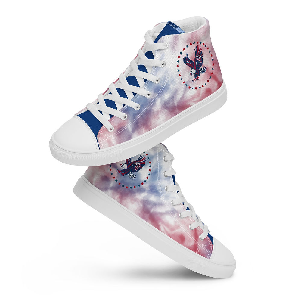 Thumbnail: Patriotic Men’s high top canvas shoes