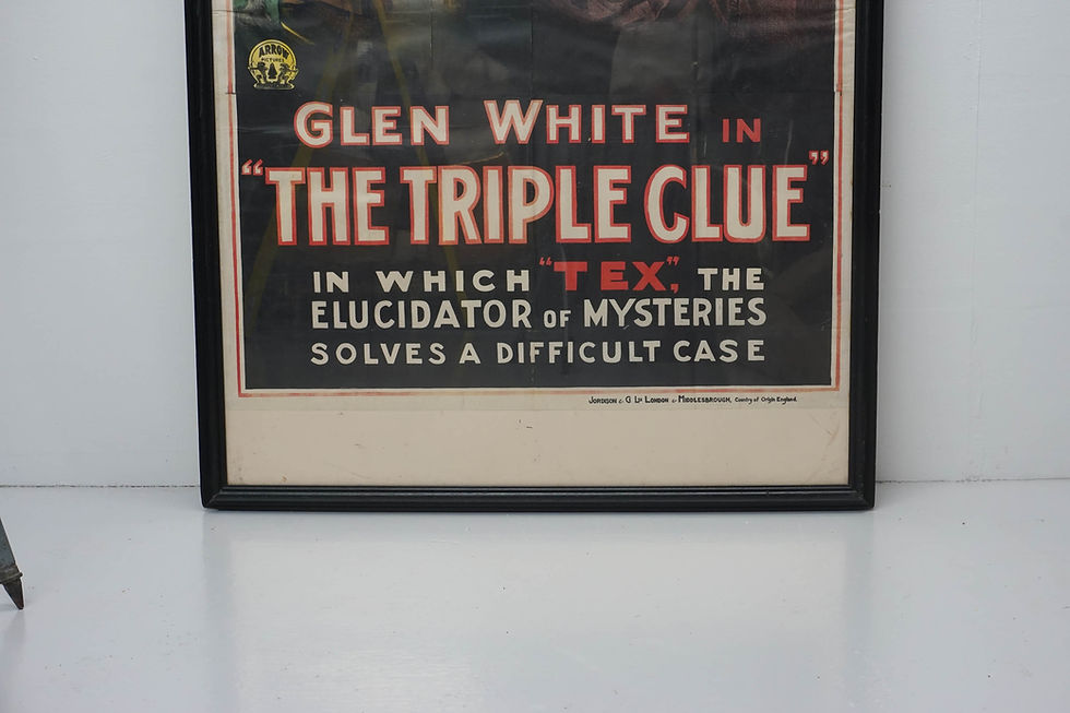 Thumbnail: Glen White In 'The Triple Clue' Original 1920 Film Poster