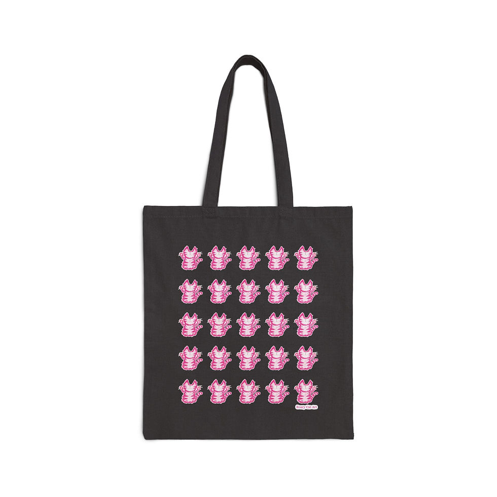Thumbnail: Tear Down the Patriarchy Cat Cotton Canvas Tote Bag