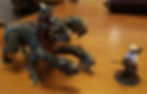 Reaper Bones hydra mini with a PC mini for scale