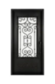 48” x 96" Traditional Style Single Square-Framed Iron Door