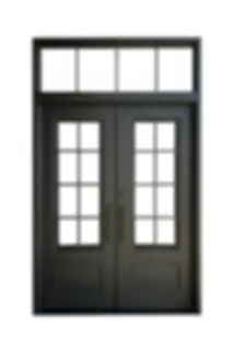 72” x 120" Modern Farmhouse Style Double Square-Framed Iron Door