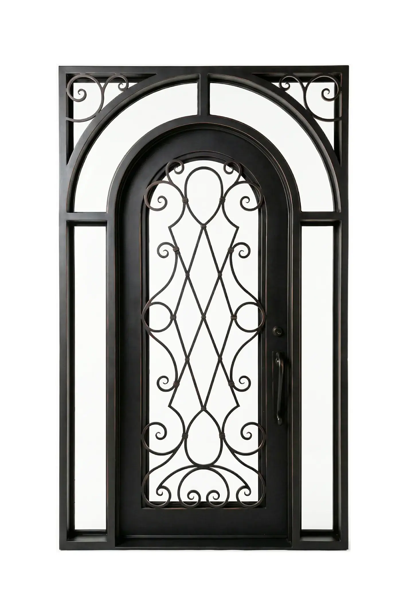 72” x 120" Traditional Style Single Square-Framed Iron Door