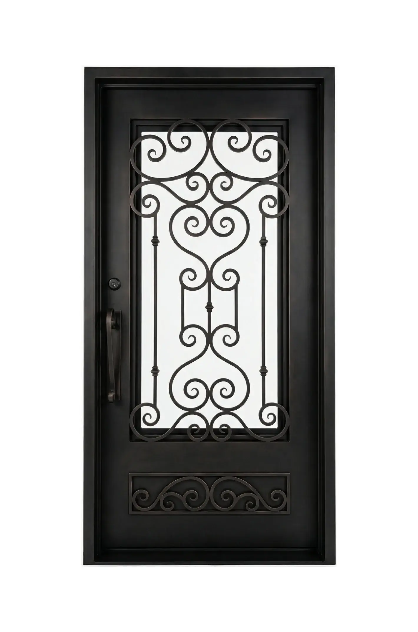 48” x 96" Traditional Style Single Square-Framed Iron Door