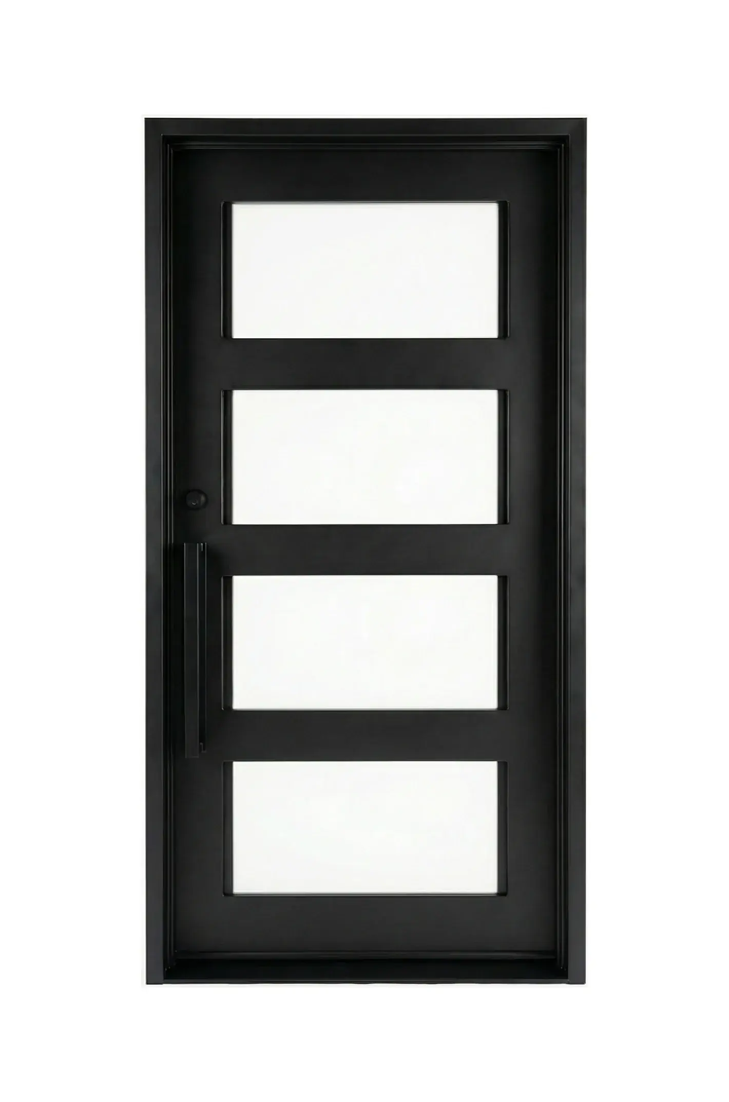 48” x 96" Modern Style Single Square-Framed Iron Door