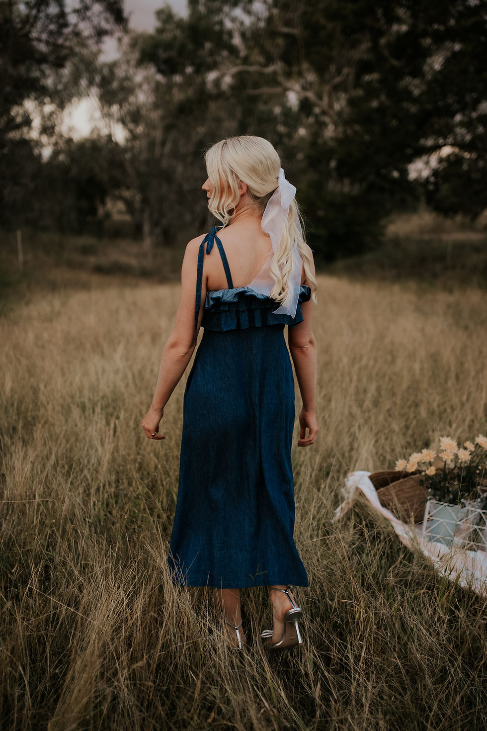 Thumbnail: Peony Midi Denim Dress