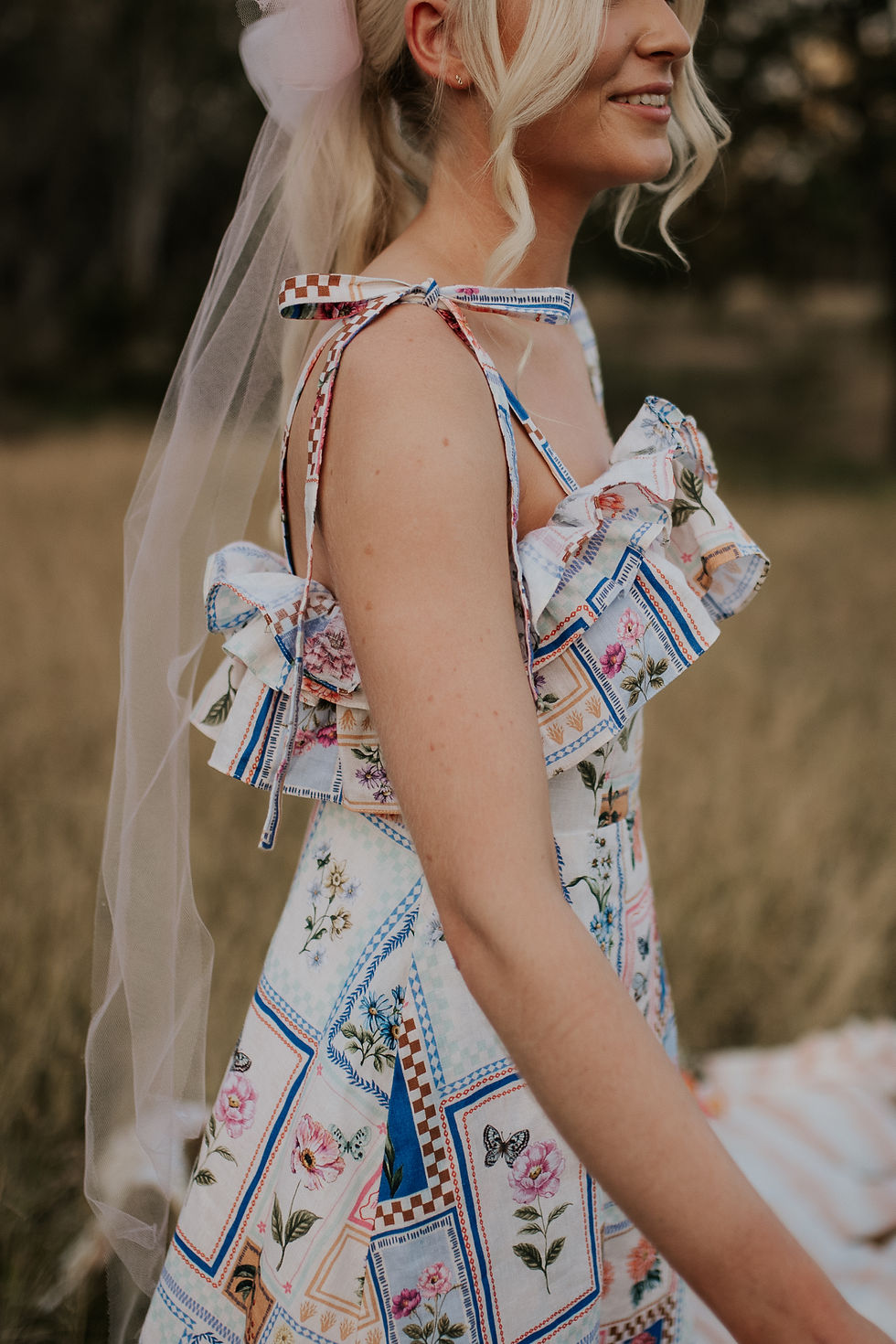 Thumbnail: Daffodil Mini Dress in Meadow Linen