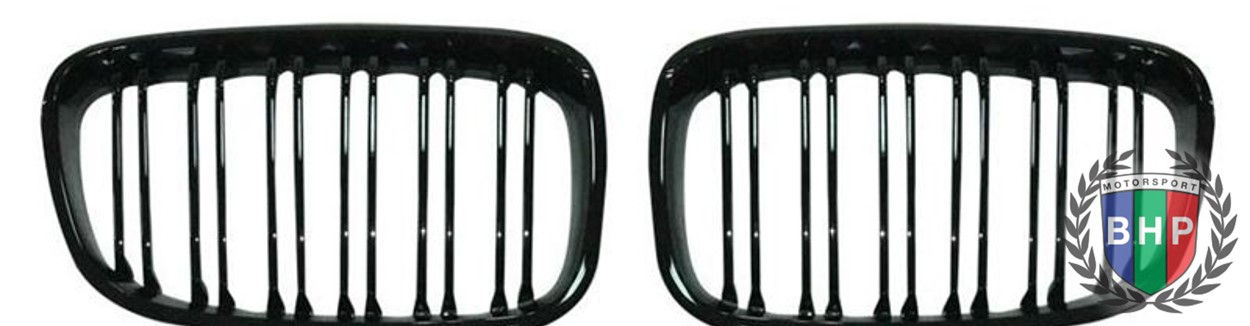 Set de riñones de marco negro brillante con rejillas dobles