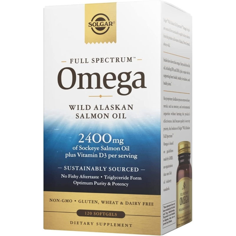SOLGAR Full Spectrum Omega Salmon Oil 120 Softgels