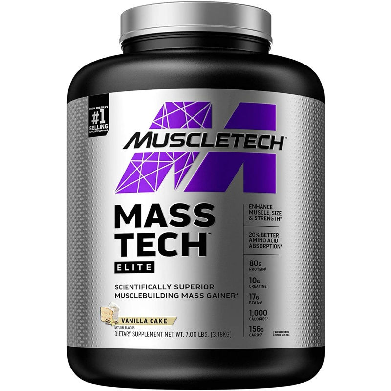 MUSCLETECH Mass Tech ELITE 7 lbs/3.18kg Vanilla Cake BB 04/2026