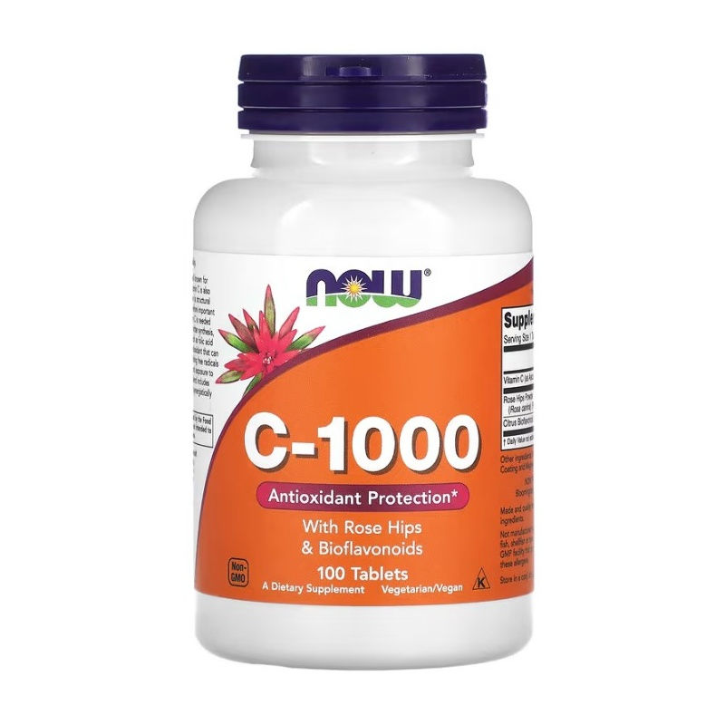 NOW FOODS Vitamin C-1000 with Rose Hips & Bioflavonoids - 100 tablets