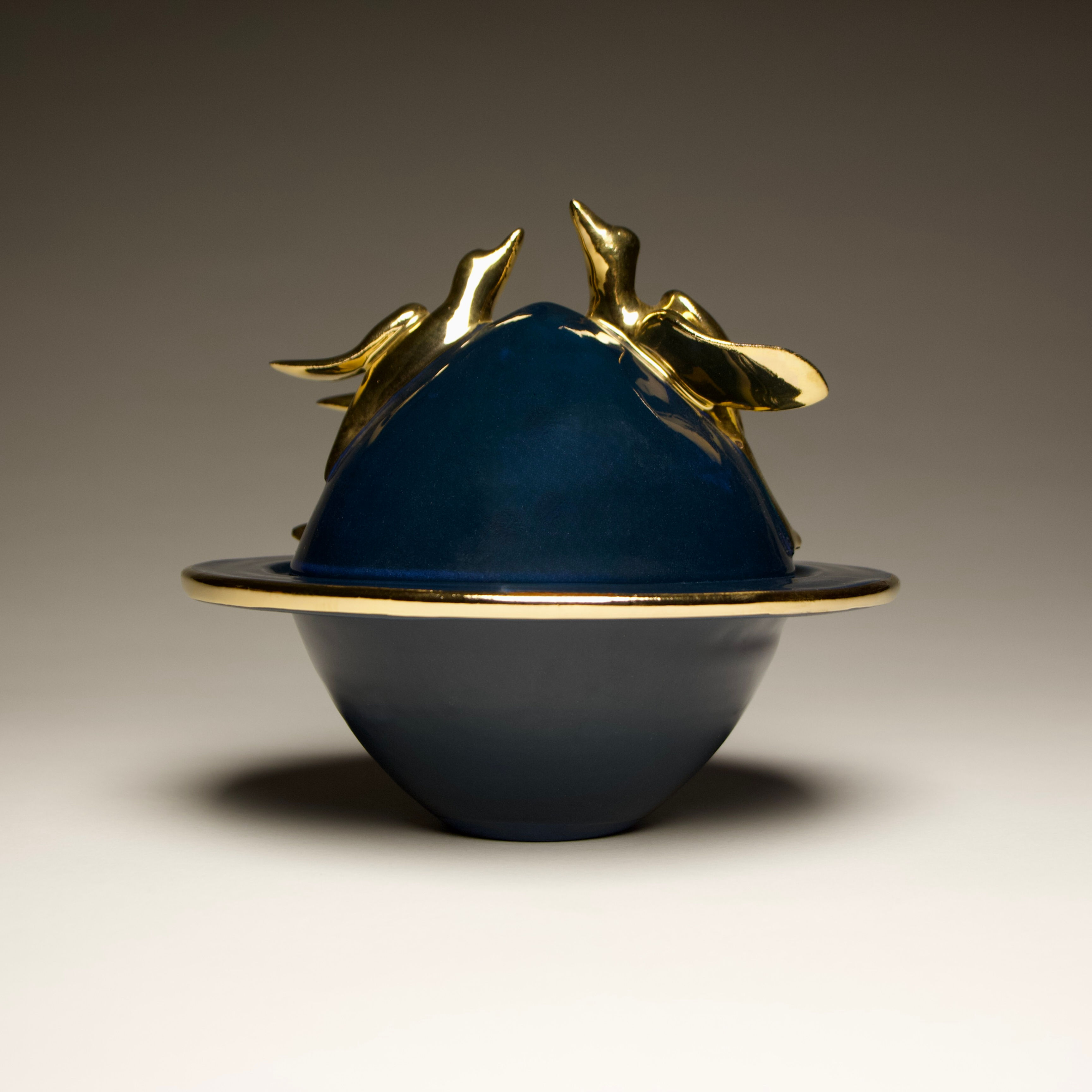 Medium Lidded Bird Vessel