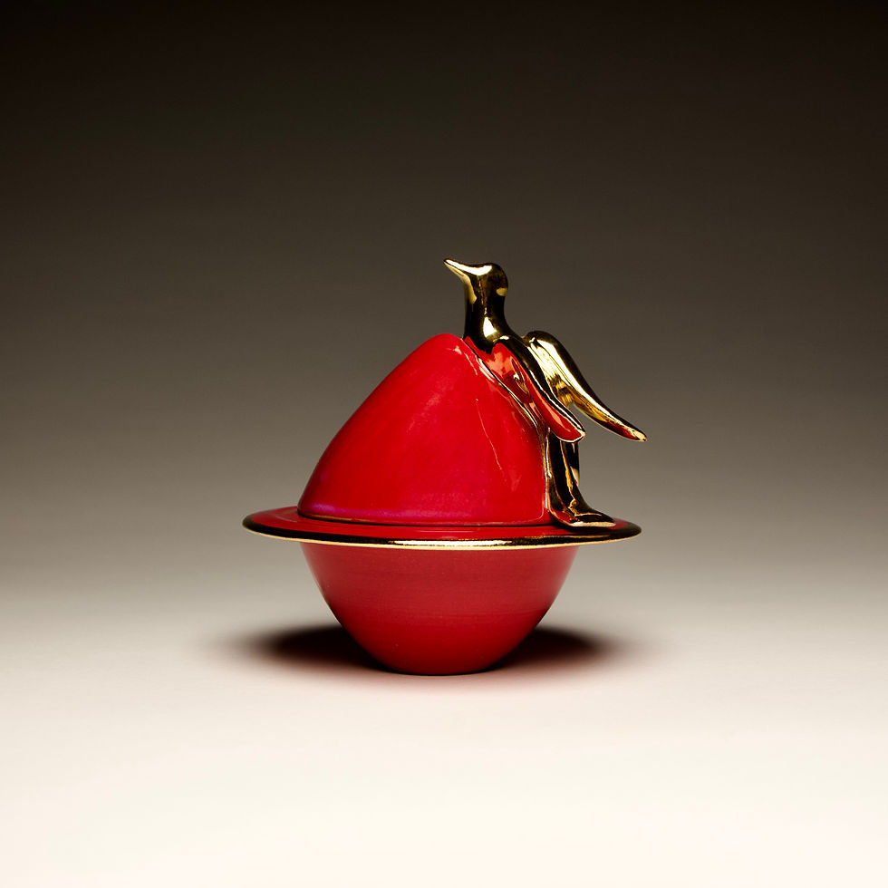 Thumbnail: Small Lidded Bird Vessel