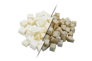 Tubérculos recién cortados IV gama