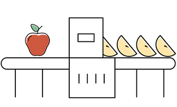 Step 1: Cut fruit or vegetable