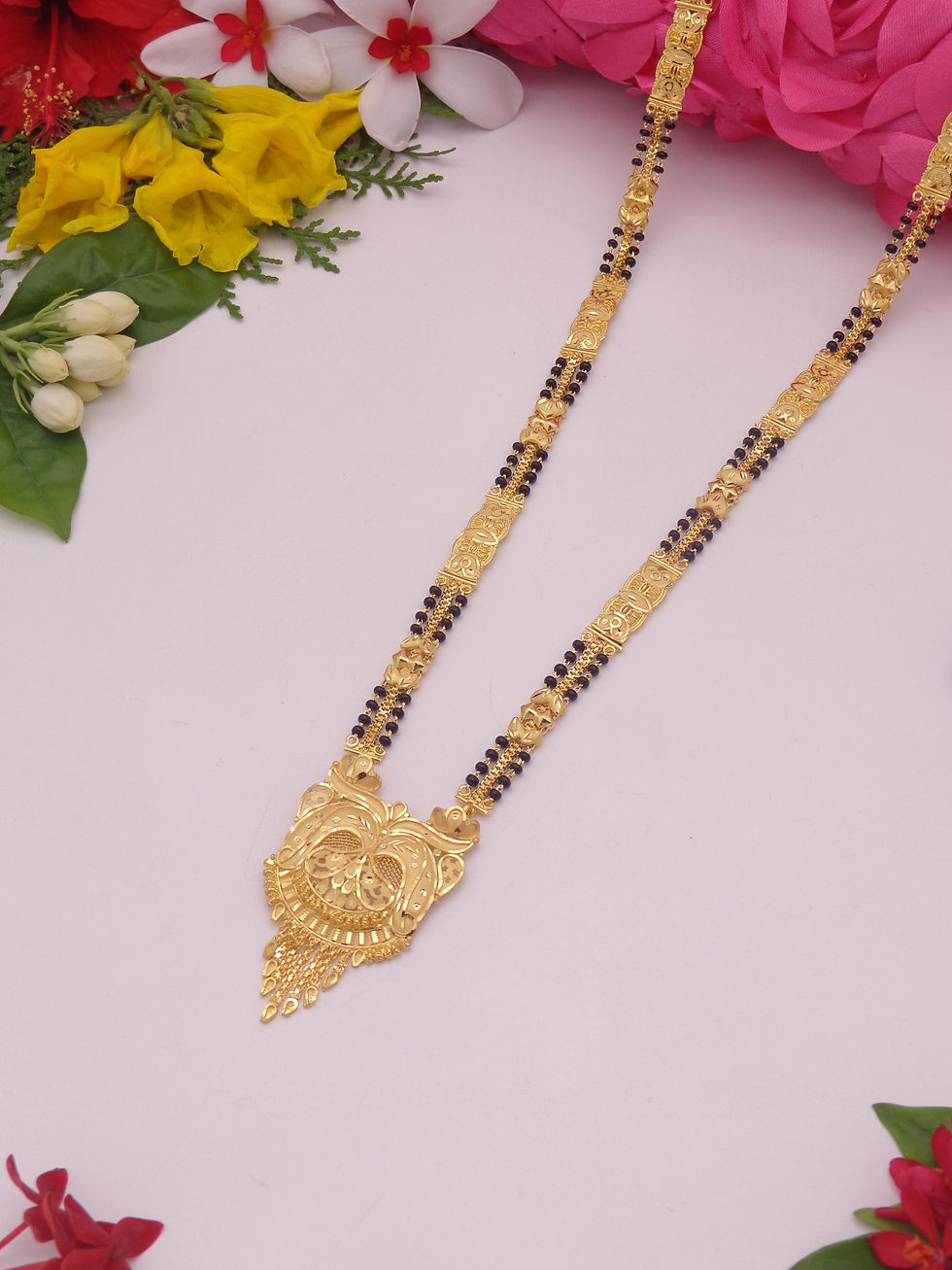 1-2 gram gold coated long mangalsutra kalkatti