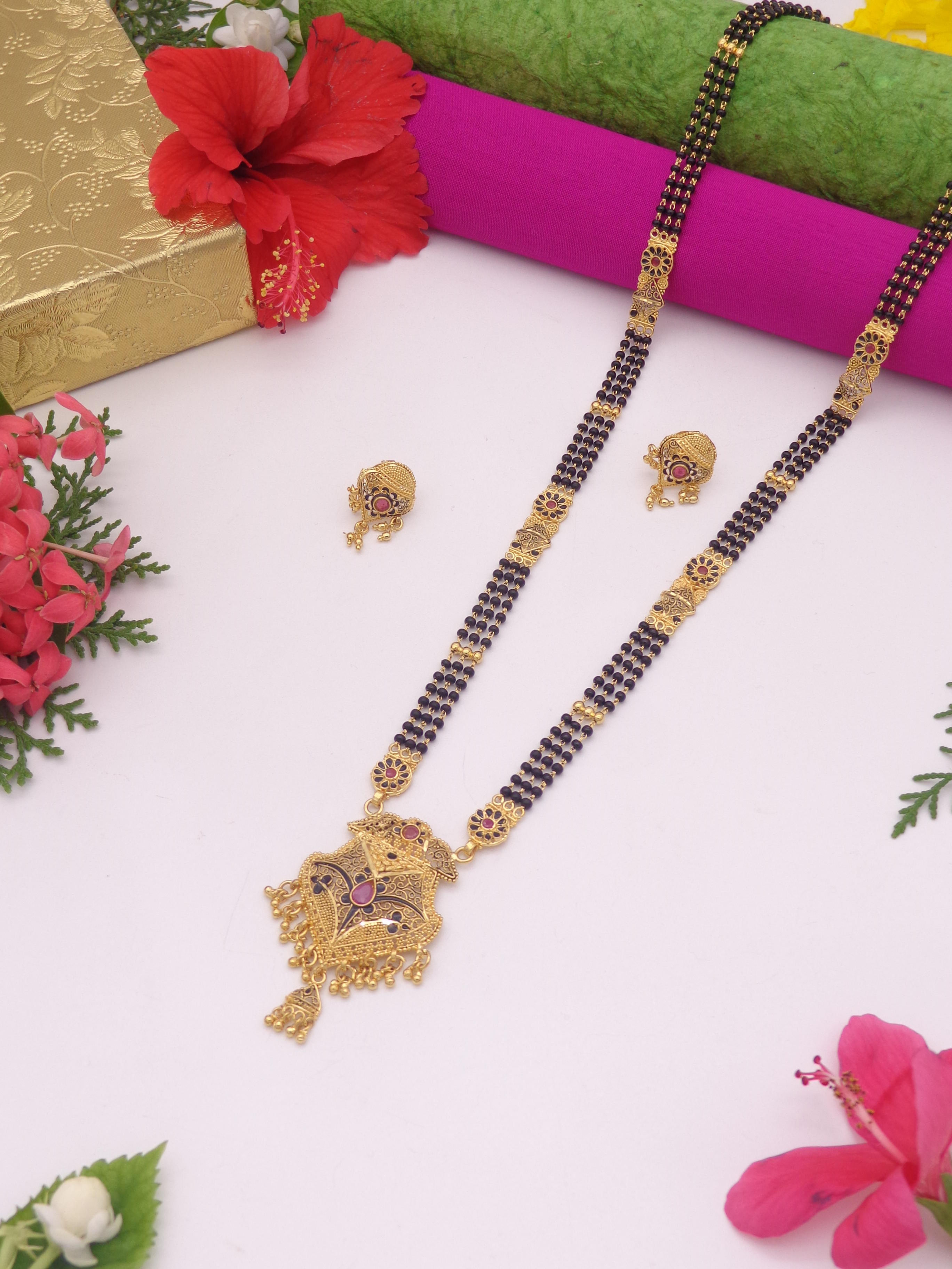 gold coated long mangalsutra