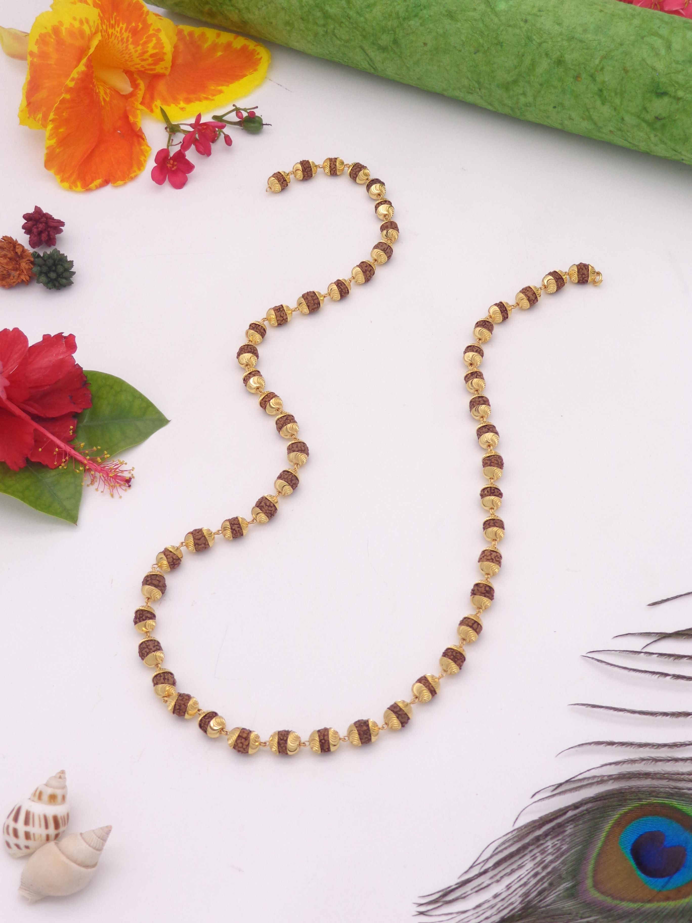 1-2 gram gold coated premium quality rudraksh mala