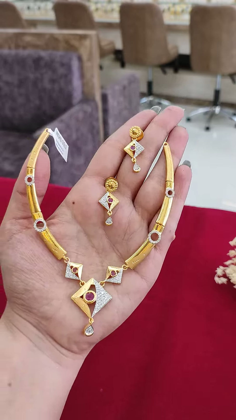 Thumbnail: 1 Gram Gold Necklace with Rhodium