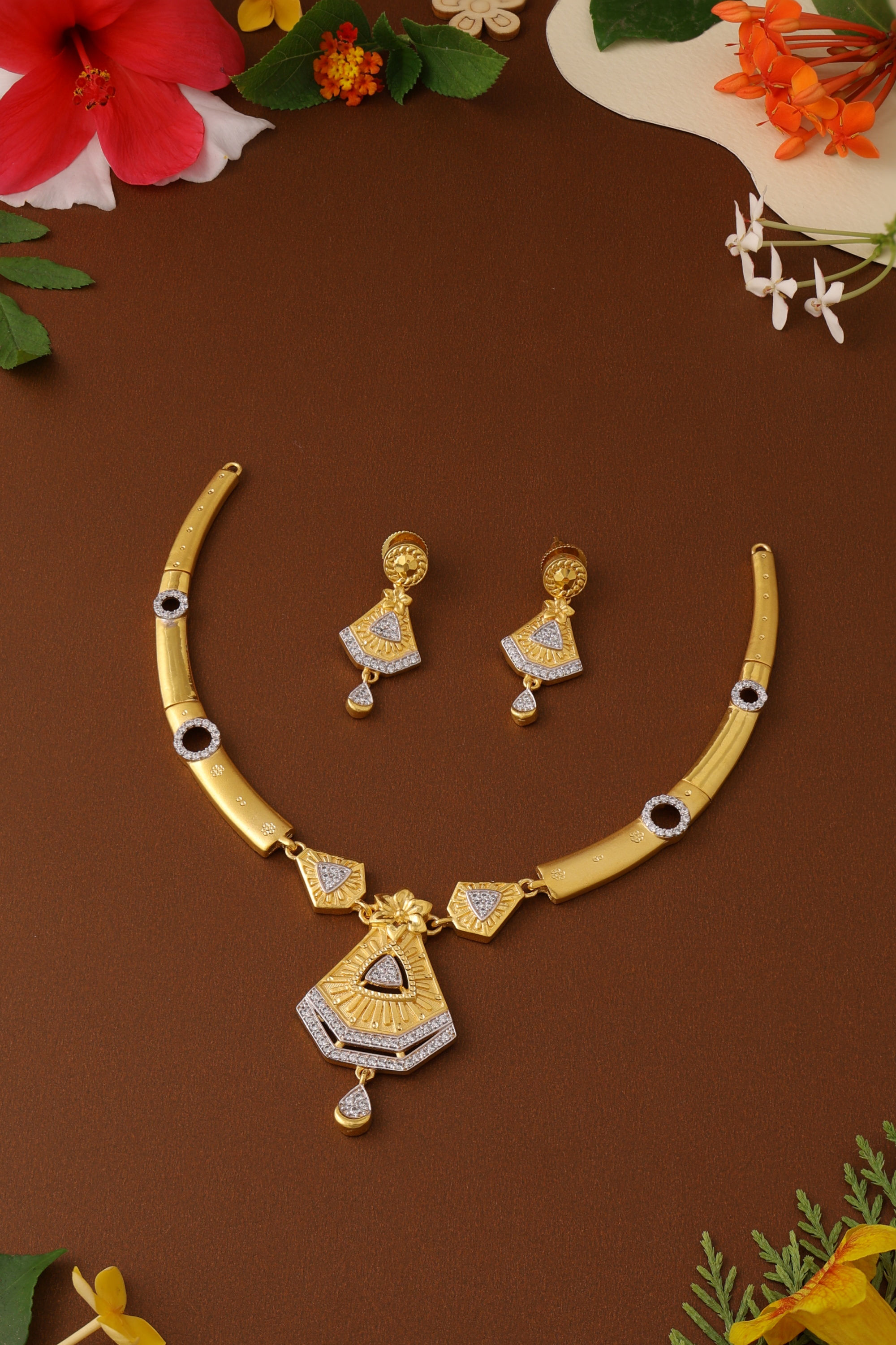 1 Gram Gold Necklace with Rhodium