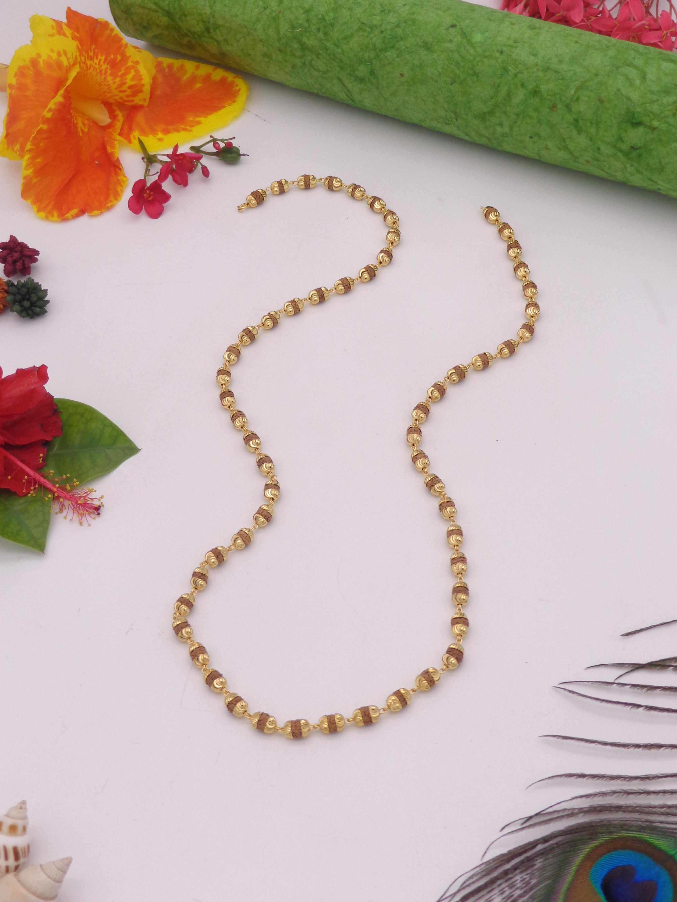 1-2 gram gold coated premium quality rudraksh mala