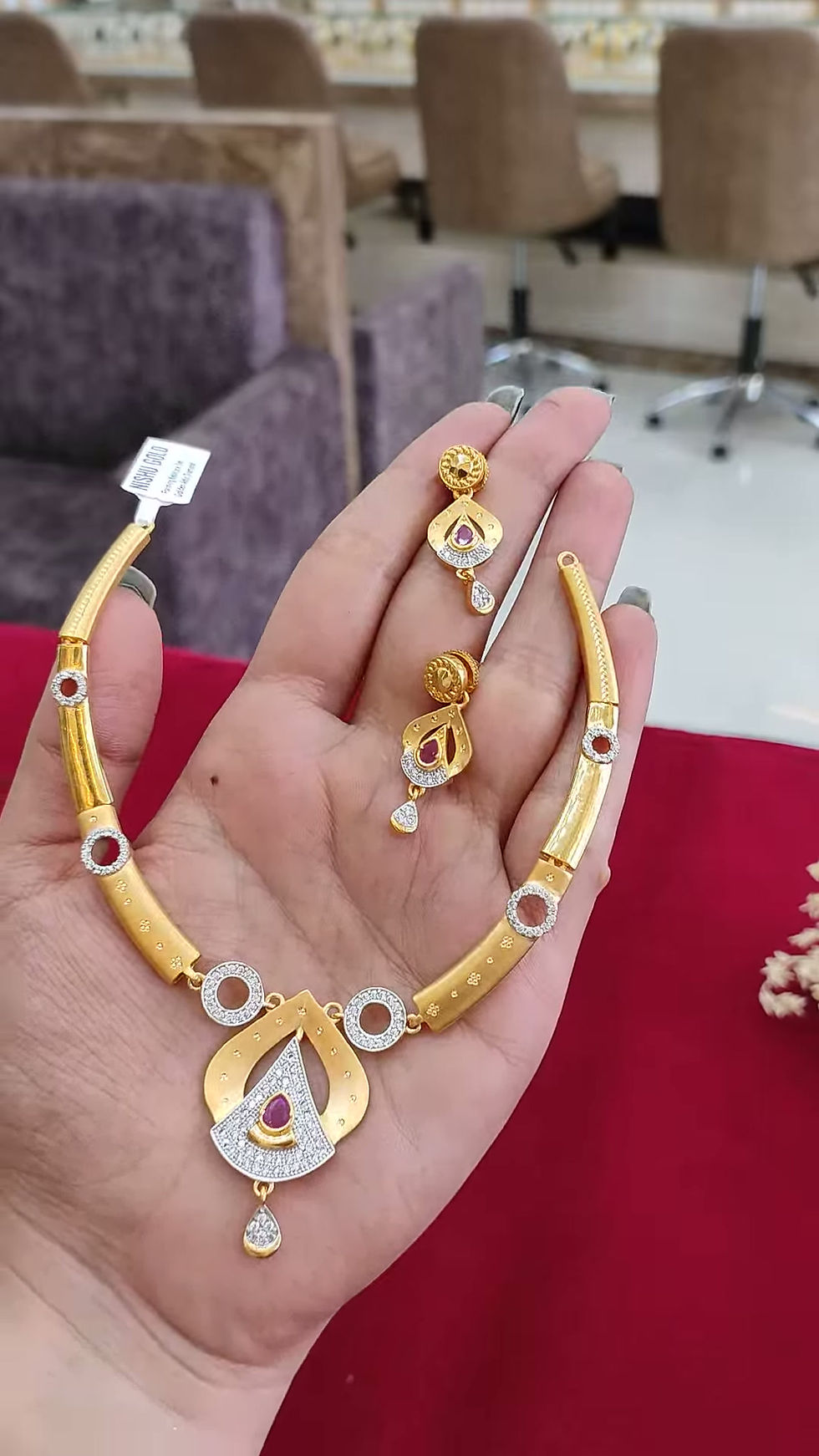 Thumbnail: 1 Gram Gold Necklace with Rhodium