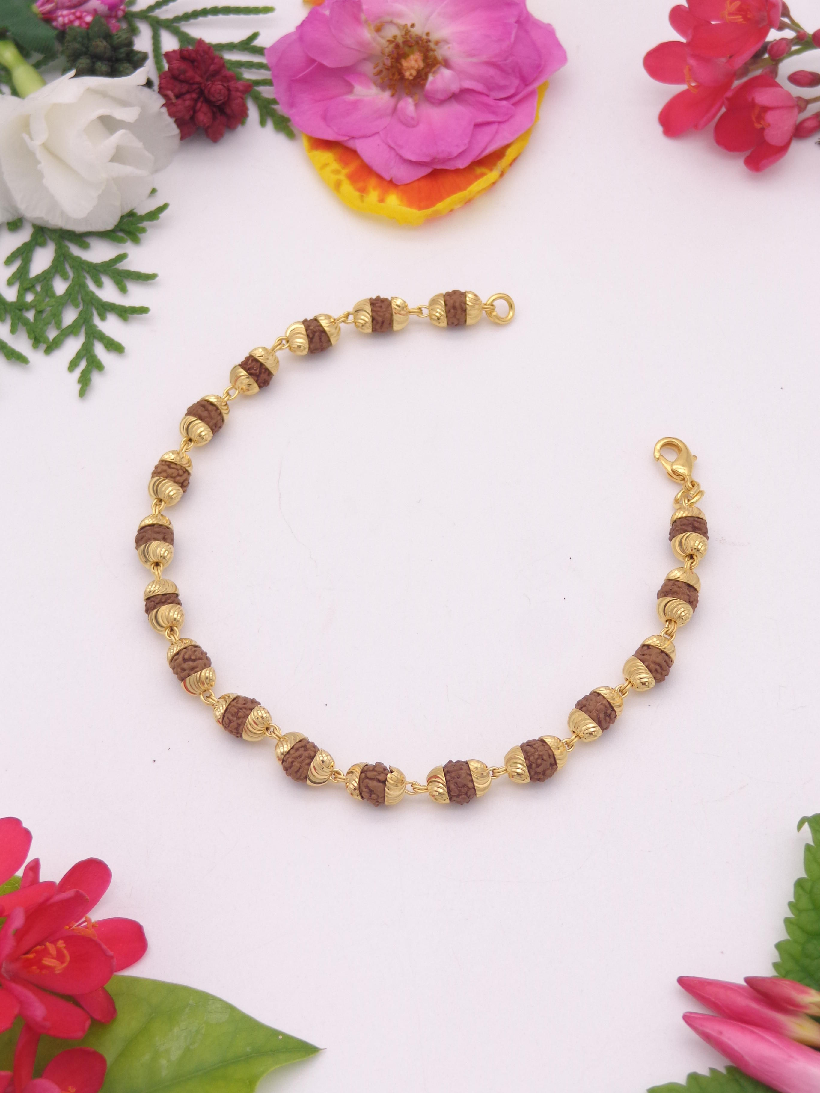 1-2 gram gold coated rudraksh bracelet
