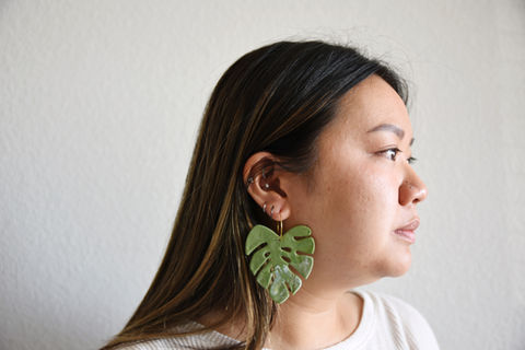 Monstera Earrings