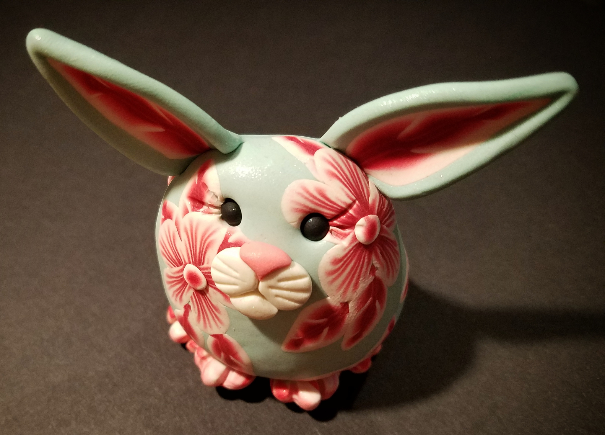 Red. White, and Sky Floral Bunny