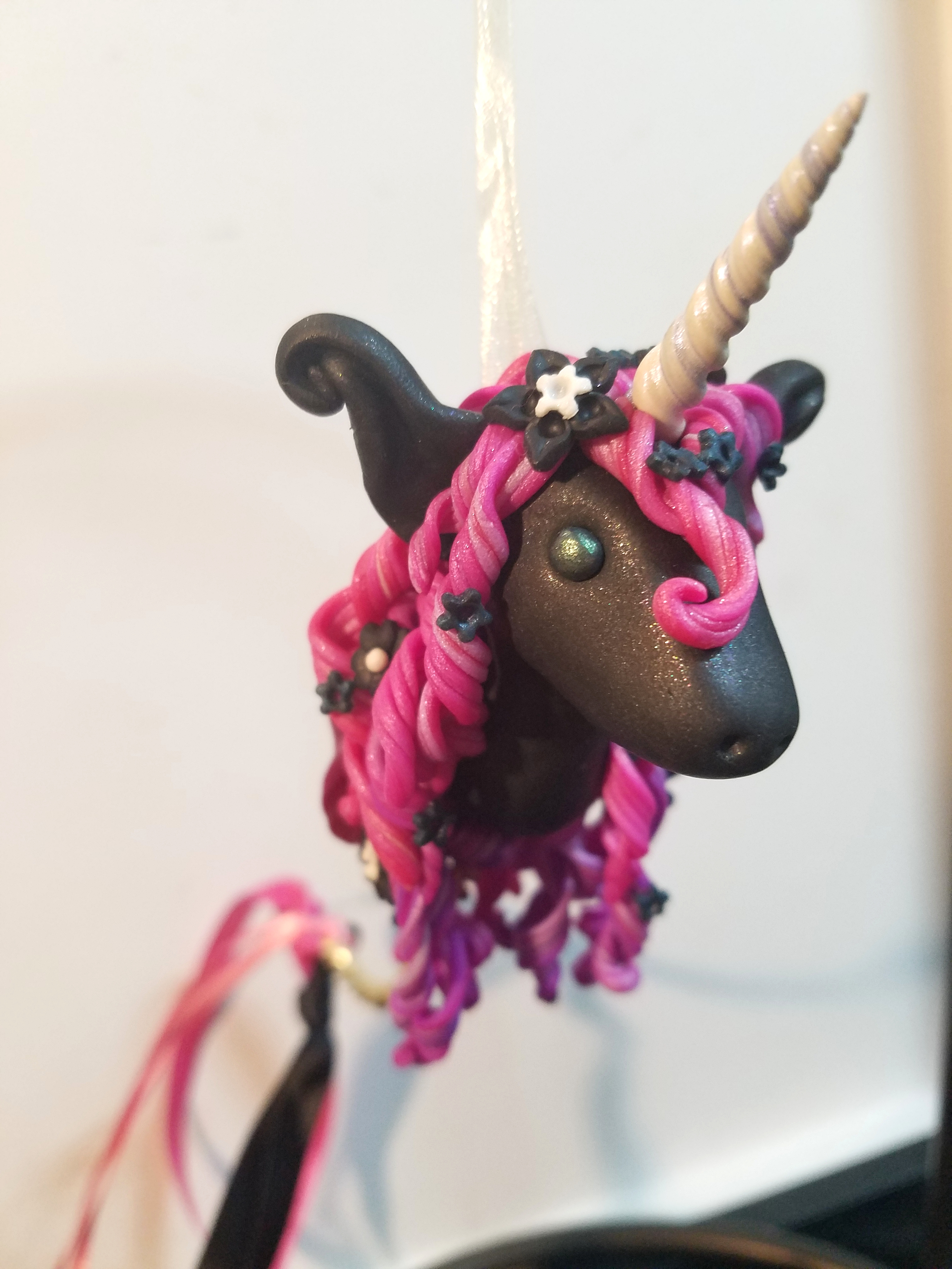 Unicornament - Black and Fuschia