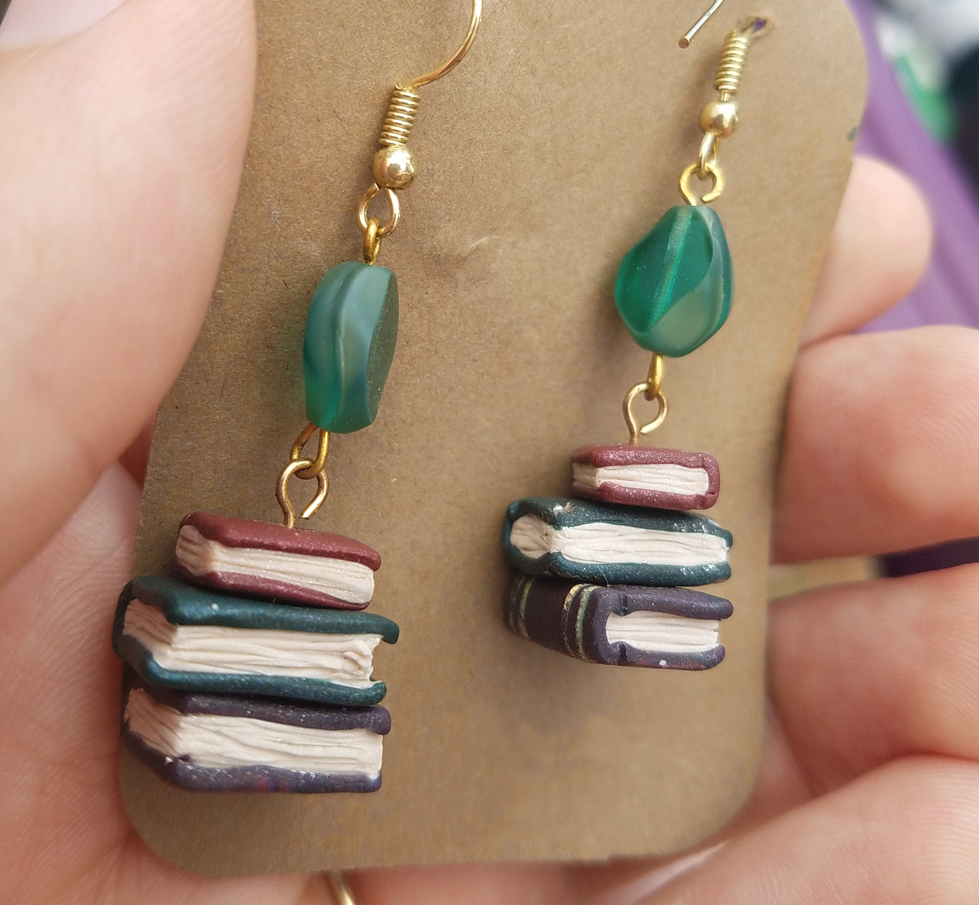Stacked Books Earrings