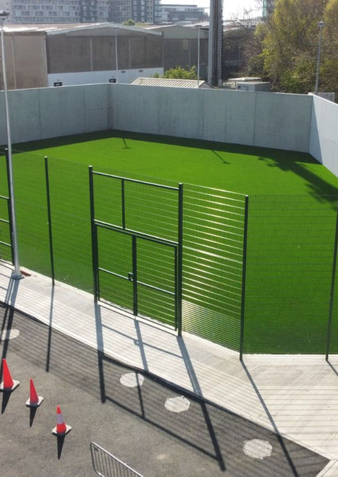 Completed artificial turf sports pitch with perimeter fencing, Formac Construction Leinster
