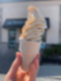 vegan vanilla soft serve in a gluten free cone.jpg